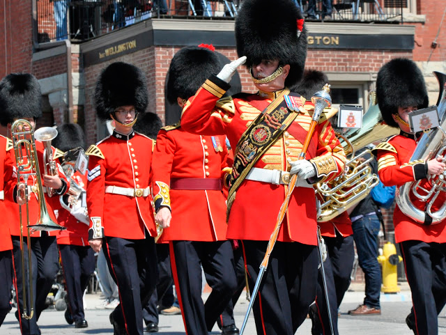 Royal Regiment of Canada band; part of the Canadian Forces' military parade to commemorate the City of Toronto's Battle of York bicentennial, 27 April 2013. Photo: Kathy Mills.